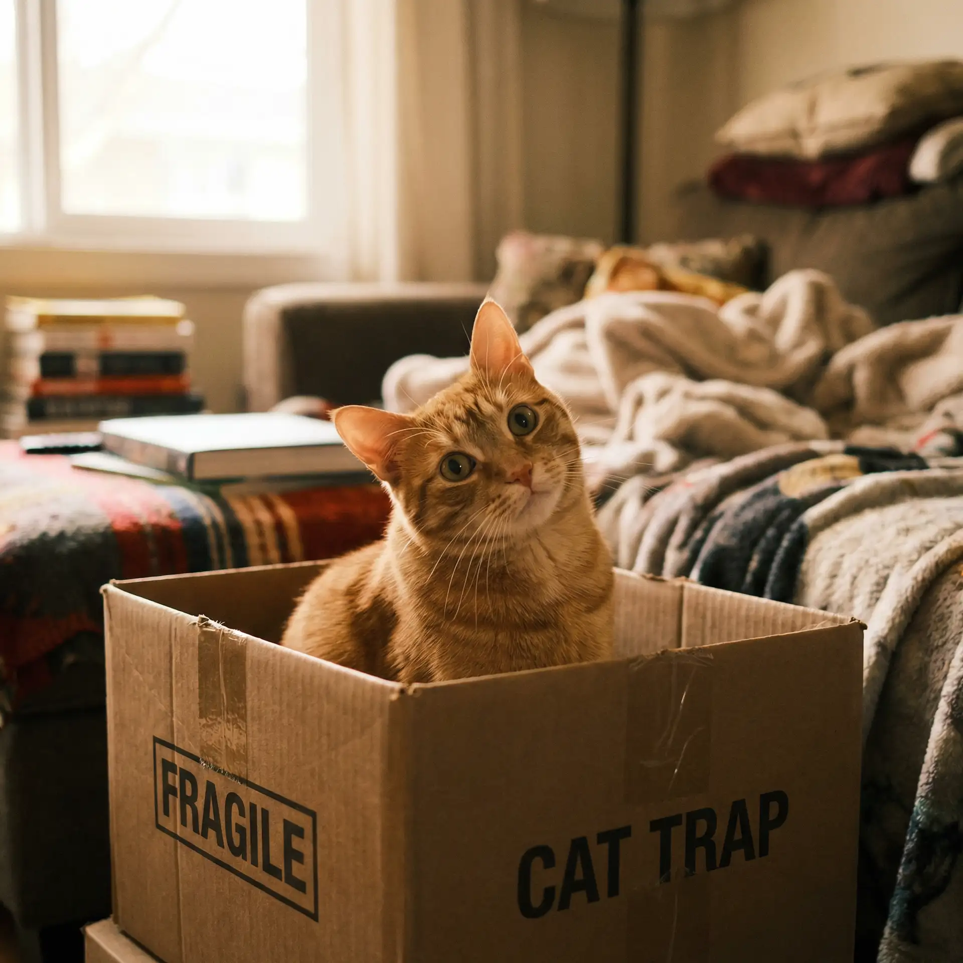 橘猫躲在纸箱里 - 777米奇影视第四色